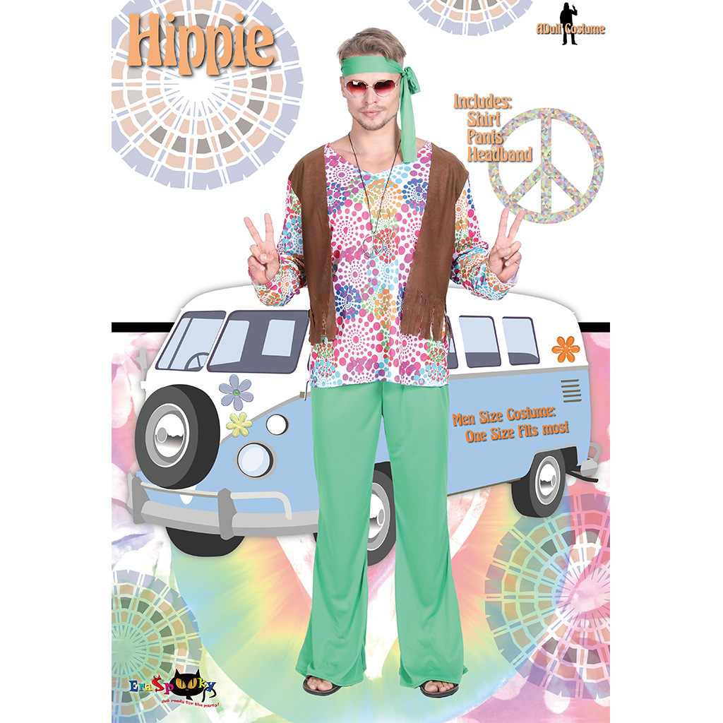 F1870 Fanstast Costumes Mens Hippie Halloween Costume